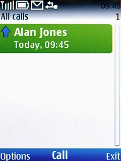 Highlight the required number and press the Navigation key.