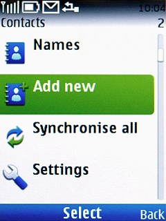 Scroll to Add new and press the Navigation key.
