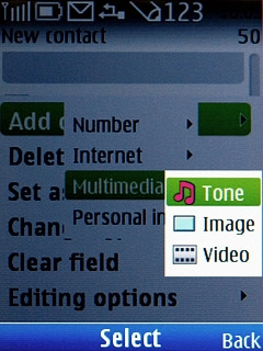 Scroll to Tone and press the Navigation key.