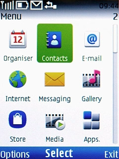 Scroll to Contacts and press the Navigation key.