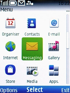 Scroll to Messaging and press the Navigation key.