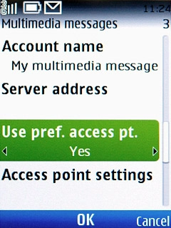 Scroll to Use pref. access pt. and press the Navigation key.