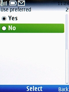 Scroll to No and press the Navigation key.