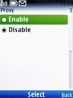 Scroll to Enable and press the Navigation key.