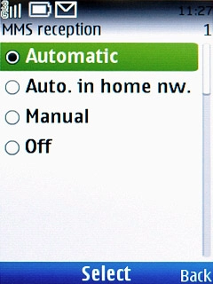 Scroll to Automatic and press the Navigation key.