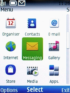 Scroll to Messaging and press the Navigation key.