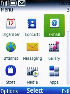 Scroll to E-mail and press the Navigation key.