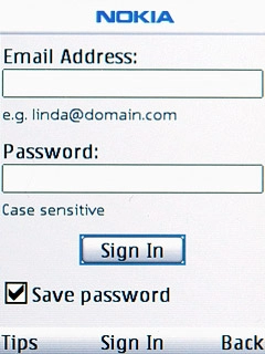 Scroll to Sign In and press the Navigation key.