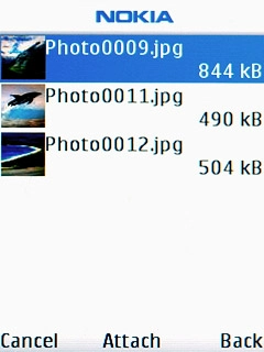 Highlight the required file and press the Navigation key.