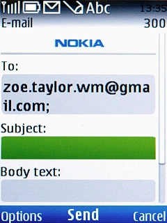 Scroll to Subject and key in a subject.