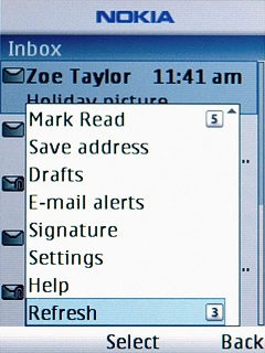 Scroll to Refresh and press the Navigation key.