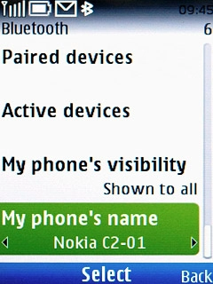 Scroll to My phone's name and press the Navigation key.