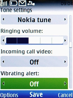 Scroll to Vibrating alert.