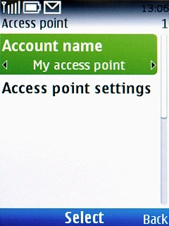 Scroll to Account name and press the Navigation key.