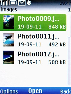 Go to the required folder.Highlight the required file and press Options.