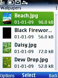 Highlight the required picture and press the Navigation key.