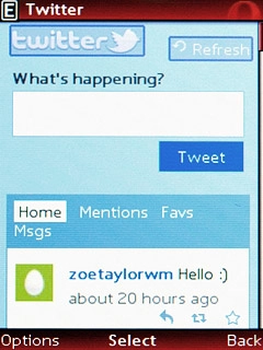 You can now use the application.Please note that Twitter isn't part of the original application package and therefore only a general description is given here.You have a number of options, such as:Write status updatesView status updates from people you followView messages sent directly to you