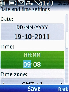 Scroll to Time.Key in the time.