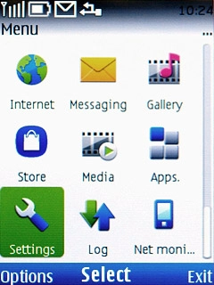 Scroll to Settings and press the Navigation key.
