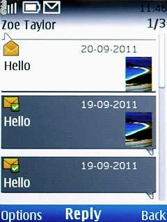 Highlight the required picture message and press Options.