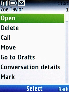 Scroll to Open and press the Navigation key.