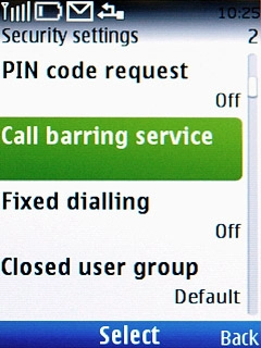 Press Call barring service.