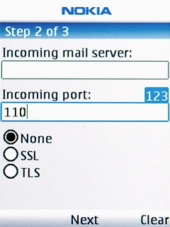Scroll to Incoming port and key in 110