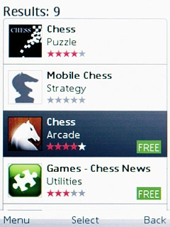 Scroll to the required application and press the Navigation key.