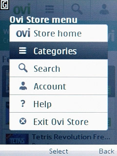Scroll to Categories and press the Navigation key.