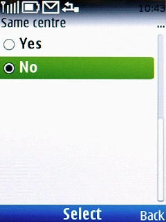 Scroll to No and press the Navigation key.