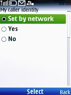 Highlight Set by network, Yes or No and press the Navigation key.