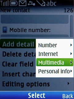Scroll to Multimedia and press the Navigation key.Choose one of the following options:Assign ring tone, go to 5a.Assign picture, go to 5b.