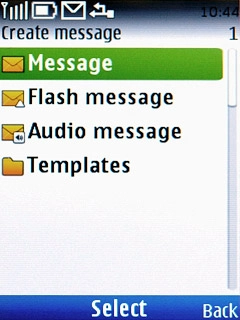 Scroll to Message and press the Navigation key.
