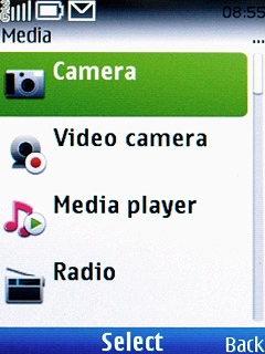 Scroll to Camera and press the Navigation key.