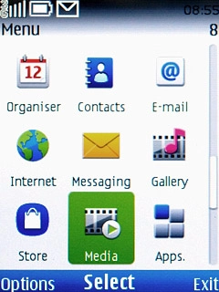 Scroll to Media and press the Navigation key.