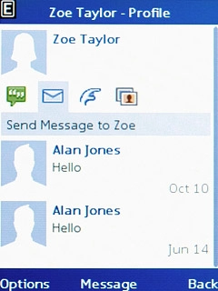 Scroll to Send Message to  and press the Navigation key.