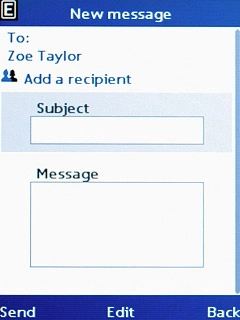 Scroll to Subject and key in a subject.