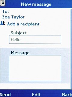 Scroll to Message and write the required text.