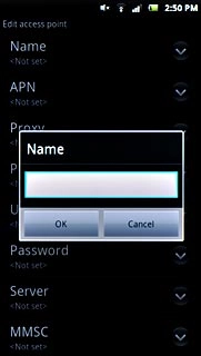 Key in Vodafone Internet and press OK.