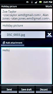 Press Send when you've finished your email message.