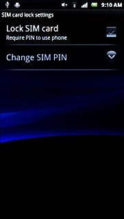 Press Lock SIM card to turn use of PIN on or off.