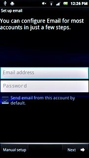 Press Email and key in your email address (such as name@provider.com).