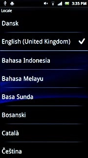 Press the required language.