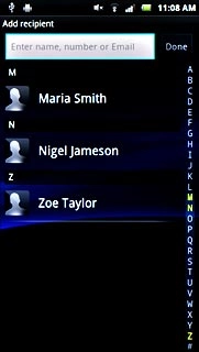 Press the required contact.