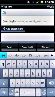 Press the required contact.To add more recipients.Key in the first letters of the required contact.Matching contacts are displayed.