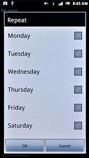 Press the required days to select them.
