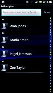 Press the required contact.