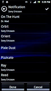 Press the different message tones to listen to them.
