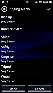 Press the different alarm tones to listen to them.