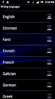 When the box next to the language is ticked (V), it's selected.